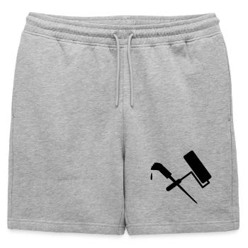 pinsel rolle maler handwerk - Männer Premium Organic Sweatshorts - Grau meliert - Vorne - AI Model Male 178 light (178cm)
