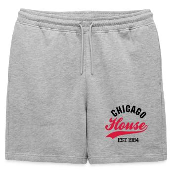 Chicago house est. 1984 - Short de survêtement homme premium - gris chiné - Devant - AI Model Male 178 light (178cm)