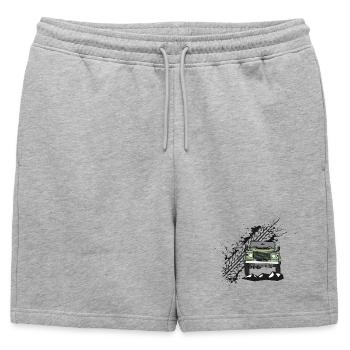Defender Splash Front - Mens' Premium Organic Sweatshorts - heather grey - Front - AI Model Male 178 light (178cm)