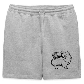 Spitz nain - Short de survêtement homme premium - gris chiné - Devant - AI Model Male 178 light (178cm)