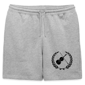 Logo de violon pour couronne de laurier - Short de survêtement homme premium - gris chiné - Devant - AI Model Male 178 light (178cm)