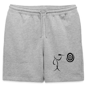 Joueur de fléchettes minimaliste avec fléchette et fléchette - Short de survêtement homme premium - gris chiné - Devant - AI Model Male 178 light (178cm)
