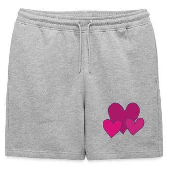 Cœurs roses - Short de survêtement homme premium - gris chiné - Devant - AI Model Male 178 light (178cm)