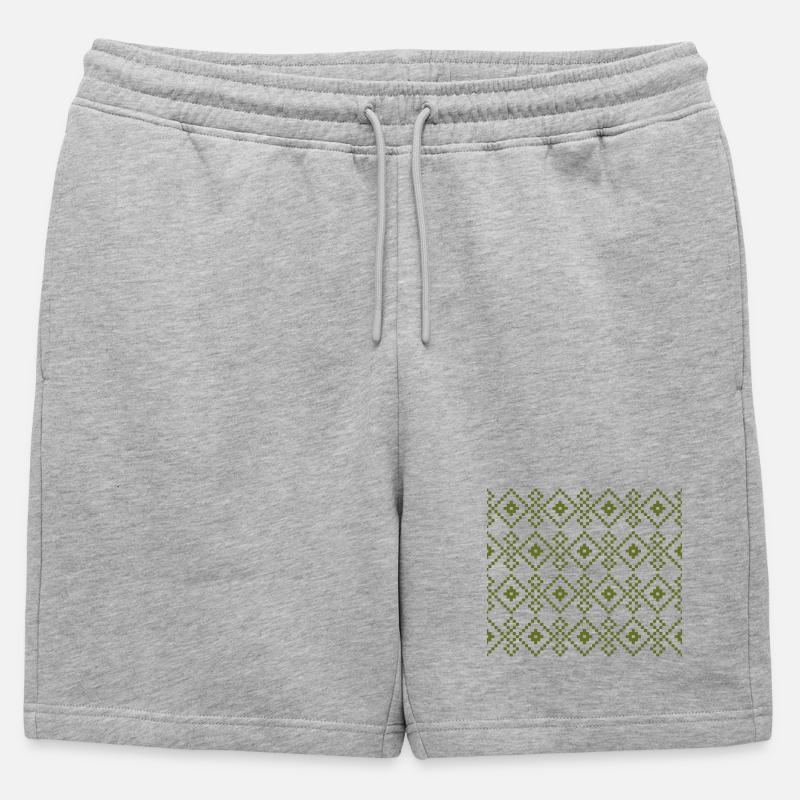 Weihnachtspullover (grün) - Männer Premium Organic Sweatshorts - Grau meliert