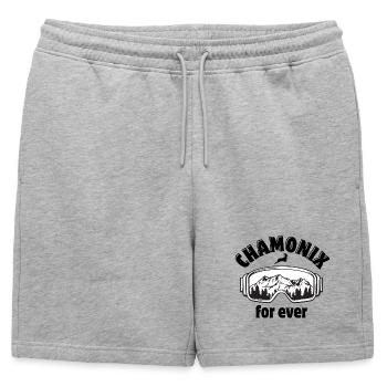 Skiing, snowboarding, ski resort - Mens' Premium Organic Sweatshorts - heather grey - Front - AI Model Male 178 light (178cm)