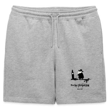 Distanciation sociale depuis 1347 - Short de survêtement homme premium - gris chiné - Devant - AI Model Male 178 light (178cm)