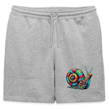 Escargot - Short de survêtement homme premium - gris chiné - Devant - AI Model Male 178 light (178cm)