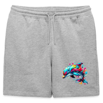 Dauphin - Short de survêtement homme premium - gris chiné - Devant - AI Model Male 178 light (178cm)