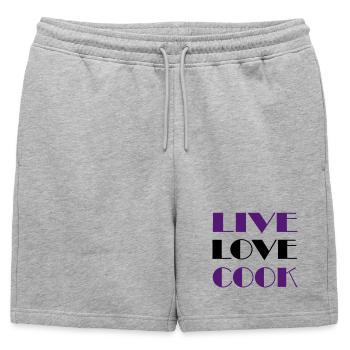 Passion pour la cuisine - Short de survêtement homme premium - gris chiné - Devant - AI Model Male 178 light (178cm)