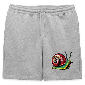 Escargot - Short de survêtement homme premium - gris chiné - Devant - AI Model Male 178 light (178cm)
