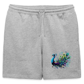 Paon - Short de survêtement homme premium - gris chiné - Devant - AI Model Male 178 light (178cm)