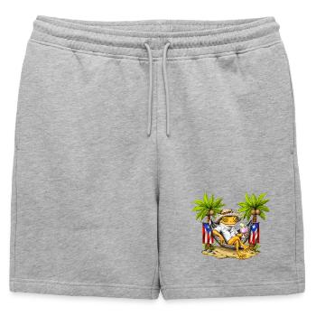 Grenouille coqui de Porto Rico - Short de survêtement homme premium - gris chiné - Devant - AI Model Male 178 light (178cm)