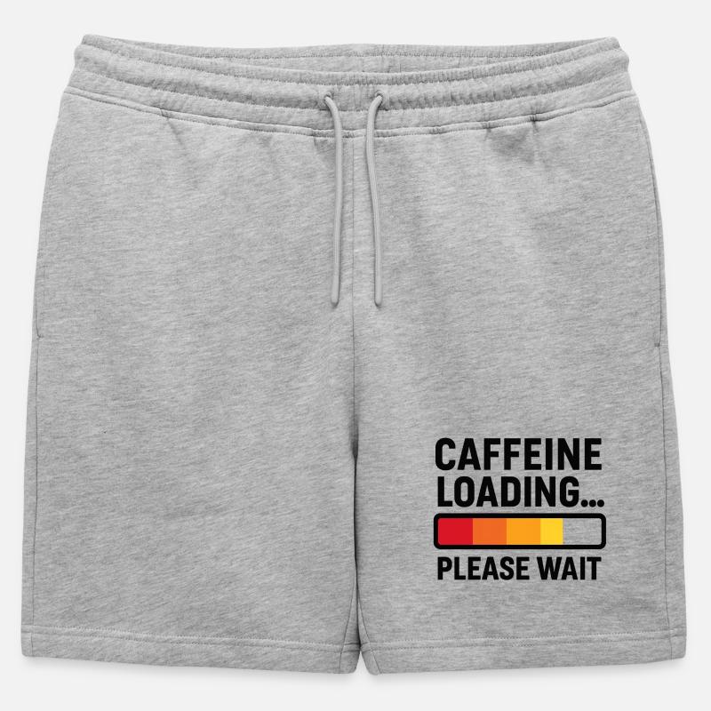 Caffeine Loading – Kaffee Power - Männer Premium Organic Sweatshorts - Grau meliert