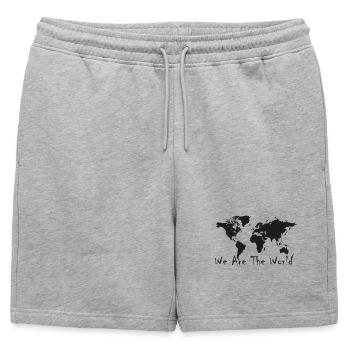 Monde Unite Carte Silhouette - Short de survêtement homme premium - gris chiné - Devant - AI Model Male 178 light (178cm)