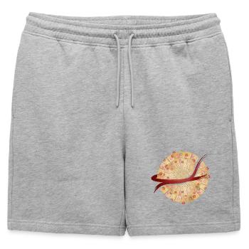 Mandala d’éventail japonais avec coup de pinceau - Short de survêtement homme premium - gris chiné - Devant - AI Model Male 178 light (178cm)