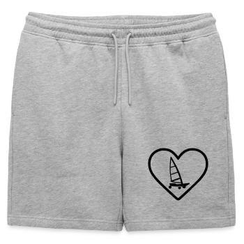 Cuore Carro A Vela – Passione Vento - Short de survêtement homme premium - gris chiné - Devant - AI Model Male 178 light (178cm)
