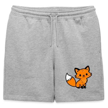 Fox Cute Comic - Short de survêtement homme premium - gris chiné - Devant - AI Model Male 178 light (178cm)