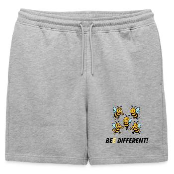 SOYEZ DIFFÉRENT ! - Short de survêtement homme premium - gris chiné - Devant - AI Model Male 178 light (178cm)
