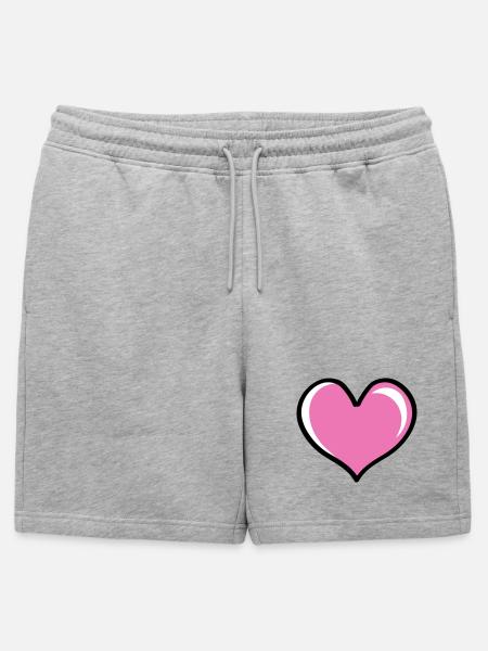 Heart Love - Mens' Premium Organic Sweatshorts - heather grey