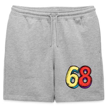 68 chiffres colorés - Short de survêtement homme premium - gris chiné - Devant - AI Model Male 178 light (178cm)