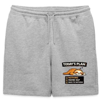 Today Plan: Cat Nap Checklist - Mens' Premium Organic Sweatshorts - heather grey - Front - AI Model Male 178 light (178cm)