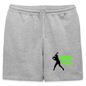 Baseball Neon Grunge Font - Mens' Premium Organic Sweatshorts - heather grey - Front - AI Model Male 178 light (178cm)