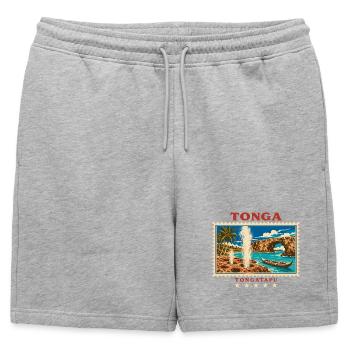 Marque de voyage vintage Tonga Tongatapu - Short de survêtement homme premium - gris chiné - Devant - AI Model Male 178 light (178cm)