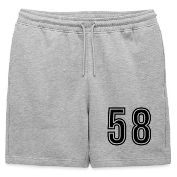 Symbole du chiffre 58 - Short de survêtement homme premium - gris chiné - Devant - AI Model Male 178 light (178cm)