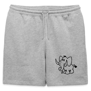 Éléphant - Short de survêtement homme premium - gris chiné - Devant - AI Model Male 178 light (178cm)