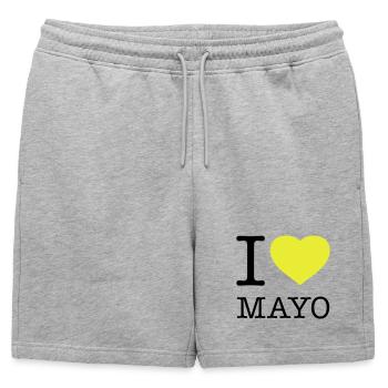J’ADORE LA MAYONNAISE Mayo - Short de survêtement homme premium - gris chiné - Devant - AI Model Male 178 light (178cm)