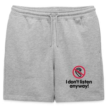 I don't listen anyway - Short de survêtement homme premium - gris chiné - Devant - AI Model Male 178 light (178cm)