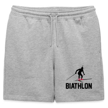 Biathlon - Short de survêtement homme premium - gris chiné - Devant - AI Model Male 178 light (178cm)
