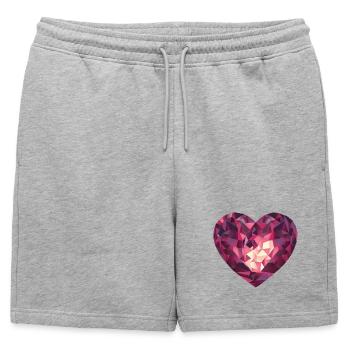 Large heart jewelry. Valentines Day, Mothers Day. - Mens' Premium Organic Sweatshorts - heather grey - Front - AI Model Male 178 light (178cm)
