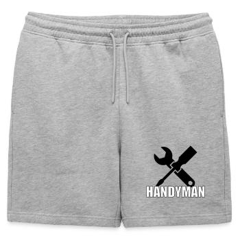 Handyman 🔨 - Short de survêtement homme premium - gris chiné - Devant - AI Model Male 178 light (178cm)