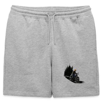 Motorwear Rider Forest - Mens' Premium Organic Sweatshorts - heather grey - Front - AI Model Male 178 light (178cm)