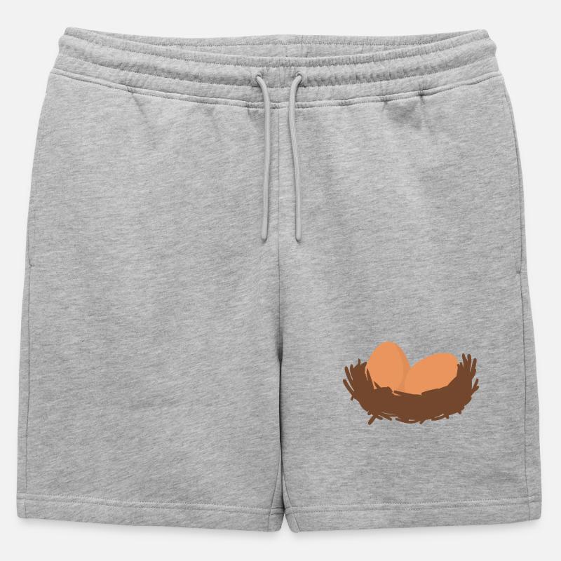 Eier Nest Egg Easter - Männer Premium Organic Sweatshorts - Grau meliert