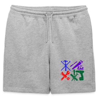 Couleur de l’outil Ouvrier de la construction - Short de survêtement homme premium - gris chiné - Devant - AI Model Male 178 light (178cm)
