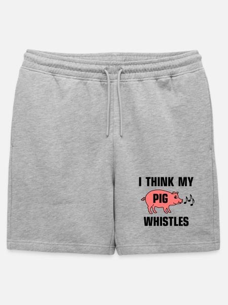 I think my pig whistles - Mein Schwein pfeift - Männer Premium Organic Sweatshorts - Grau meliert
