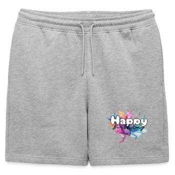 Joyeux anniversaire , Félicitations anniversaire - Short de survêtement homme premium - gris chiné - Devant - AI Model Male 178 light (178cm)