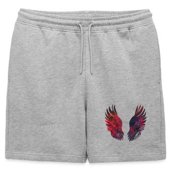 Ailes de Feu Luminescentes - Short de survêtement homme premium - gris chiné - Devant - AI Model Male 178 light (178cm)