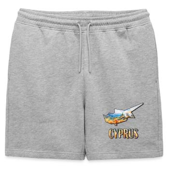 Carte à l’aquarelle Chypre - Short de survêtement homme premium - gris chiné - Devant - AI Model Male 178 light (178cm)