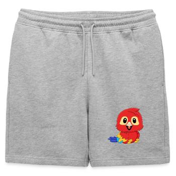Perroquet Ara rouge - Short de survêtement homme premium - gris chiné - Devant - AI Model Male 178 light (178cm)