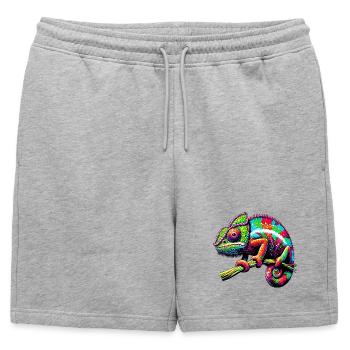 Caméléon - Short de survêtement homme premium - gris chiné - Devant - AI Model Male 178 light (178cm)
