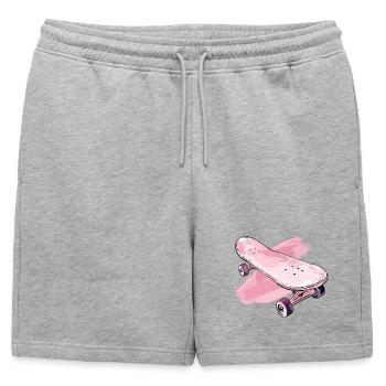 Graphiques de skateboard - Short de survêtement homme premium - gris chiné - Devant - AI Model Male 178 light (178cm)