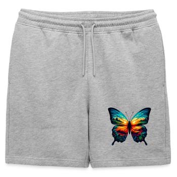 Papillon - Short de survêtement homme premium - gris chiné - Devant - AI Model Male 178 light (178cm)