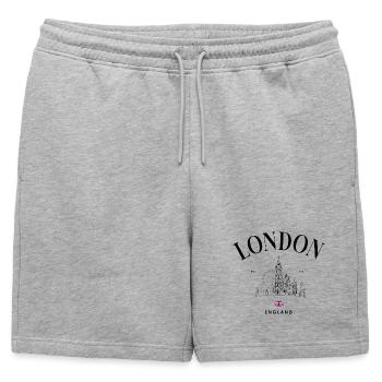 Emblème minimal de l’Union Jack - Short de survêtement homme premium - gris chiné - Devant - AI Model Male 178 light (178cm)