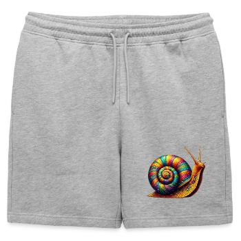 Escargot - Short de survêtement homme premium - gris chiné - Devant - AI Model Male 178 light (178cm)
