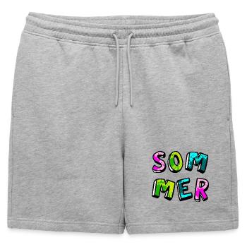 Été moucheté points bande dessinée peinture colorée - Short de survêtement homme premium - gris chiné - Devant - AI Model Male 178 light (178cm)