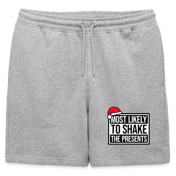 Le plus susceptible de secouer les cadeaux Noël Fun - Short de survêtement homme premium - gris chiné - Devant - AI Model Male 178 light (178cm)