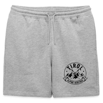Tyrol - Conception de souvenirs - Short de survêtement homme premium - gris chiné - Devant - AI Model Male 178 light (178cm)
